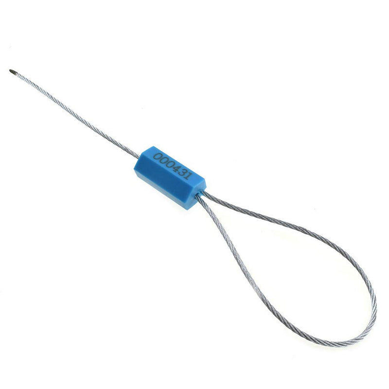 [Australia - AusPower] - Boscoqo Disposable Steel Pin Seal 300mm Length Safety Tensile Zip Tie Self Locking Wire Pull Tite Anti Tamper Numbered Hold Tightly Not Scratch for Sensitive Container Cargo Container Blue 8pcs Blue 8 Pieces 