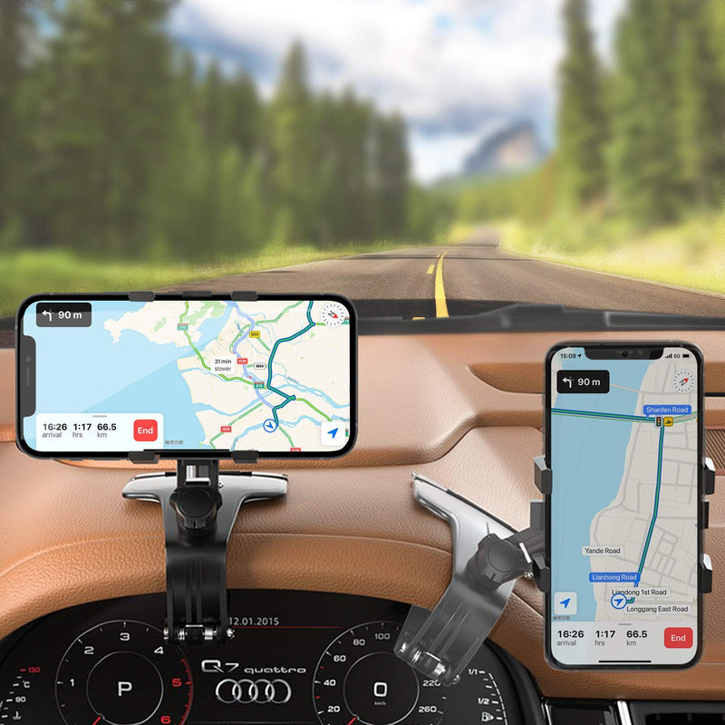 [Australia - AusPower] - 2021 Upgraded Car Phone Holder Mount for Dashboard, 1200° Rotating Cell Phone Holder for Car, Universal Big Clamp Car Phone Mount Compatible with iPhone, Samsung, Moto and More-Wipalor 1200° Rotating Car Phone Holder 