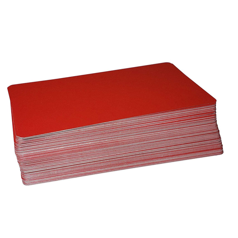 [Australia - AusPower] - Metal Business Card Blanks (100 PCS) Aluminum Cards for Laser Engraving And UV Printing (Red Gloss) Red Gloss 