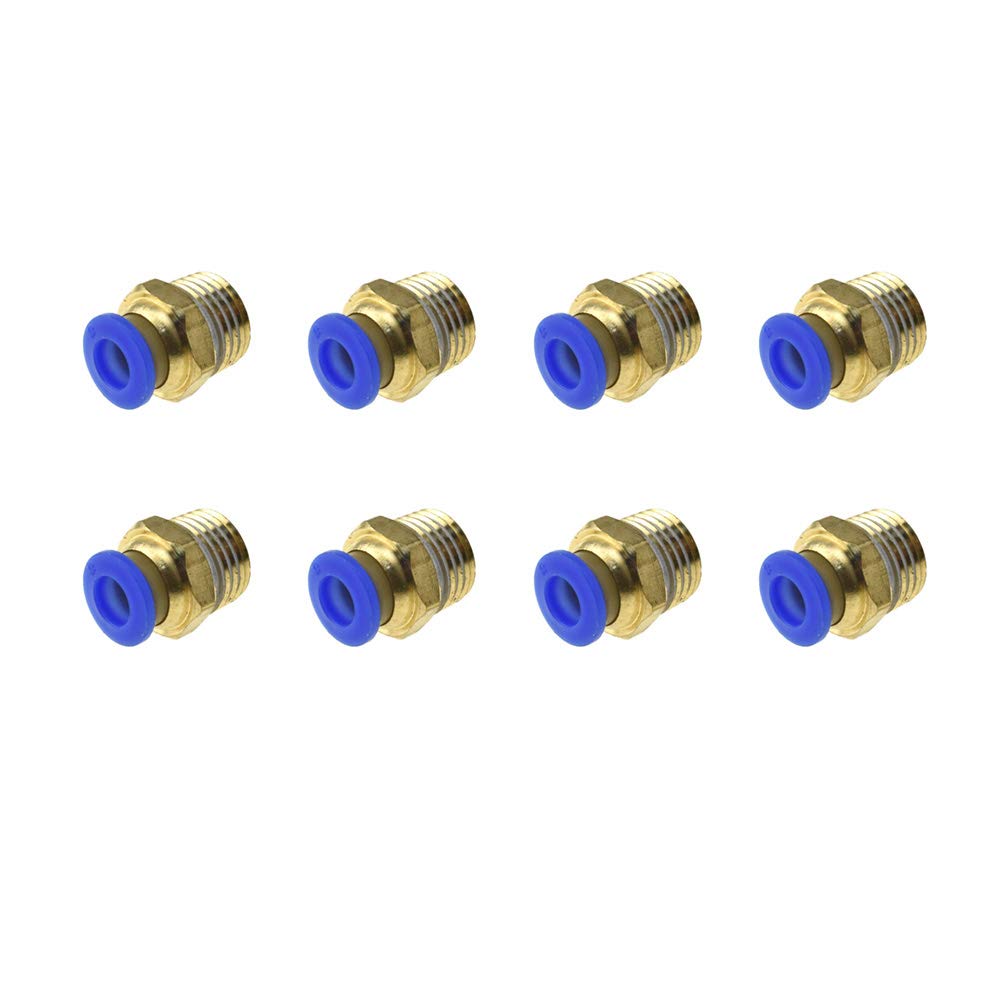 [Australia - AusPower] - Boscoqo 6mm Tube x G1/4 NPT Thread Straight Quick Fitting Pneumatic Strong Flow Thick Release Tap Push to Connect Air Hose Tool 8 Pieces for Line Systems Vacuum Pump Compressors Refrigerant Dryer Blue G1/4x6mm 8Pieces 