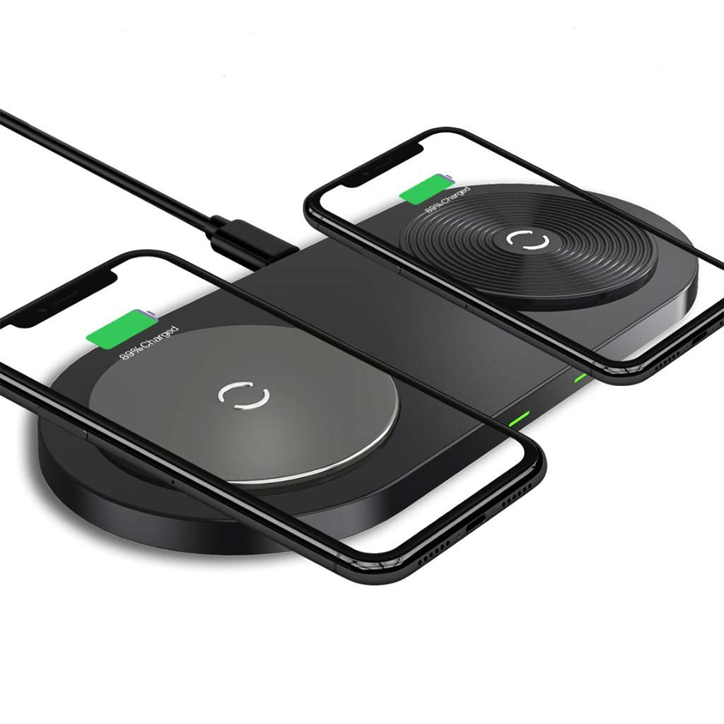 [Australia - AusPower] - Cecomo 15W High Power Fast Dual Wireless Charging Pad, Compatible with iPhone 13 Pro/Pro Max/Mini, 12, 11, 11 Pro, 11 Pro Max, AirPods, Galaxy S21, S20, S10, Note 10, 9 (No AC Adapter) 