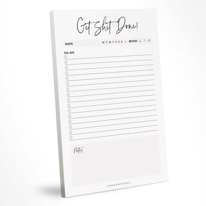 [Australia - AusPower] - Undated Checklist Pad - Get Shit Done Notepad - to DO List - 6 x 9 Inch - Office Decor for Women - 50 Page Tear Off Get Things Done 6 X 9 