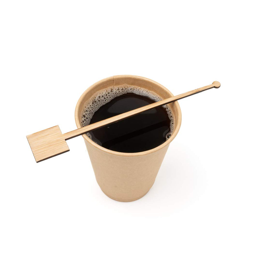 [Australia - AusPower] - 7 Inch Coffee Stirrers, 100 Disposable Coffee Stir Sticks - Square Top, Sturdy, Natural Bamboo Drink Stirrers, Stirrers For Hot and Cold Beverages, Break-Resistant 