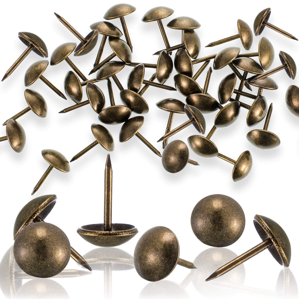 [Australia - AusPower] - 300 Pieces Upholstery Nails Tack 11 mm Decorative Furniture Tacks Head Diameter Thumb Push Pins for Furniture Sofa Headboards Cork Board (Bronze) Bronze 
