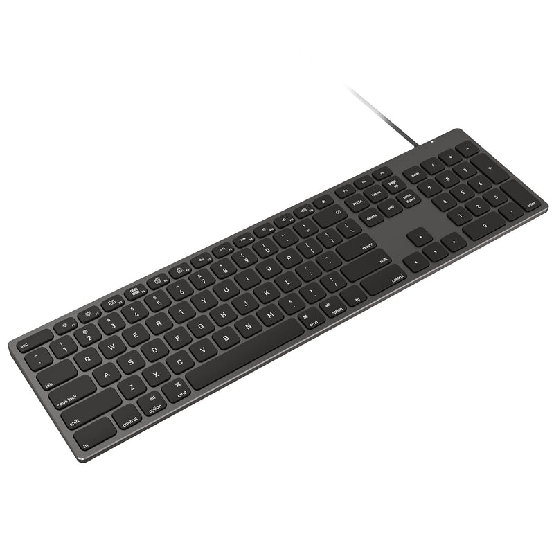 [Australia - AusPower] - Aluminum USB Wired Keyboard with Numeric Keypad for Mac Pro, Mini Mac, iMac, iMac Pro, MacBook Pro/Air, Laptop and PC Computer Black 