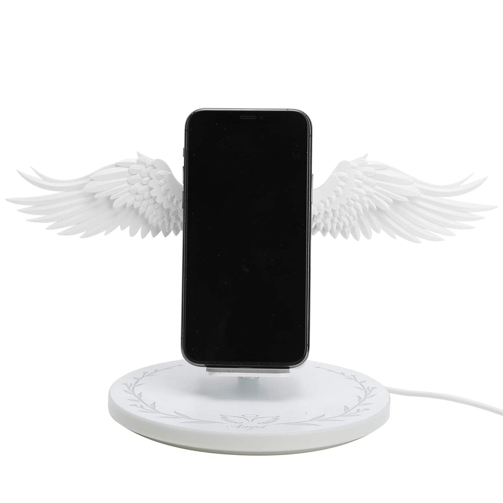 [Australia - AusPower] - Wireless Charger, 10W Max Fast Wireless Charging, Wireless Phone Charger Stand, Universal Angel Wing Style Fast Charging for Mobile Phone 