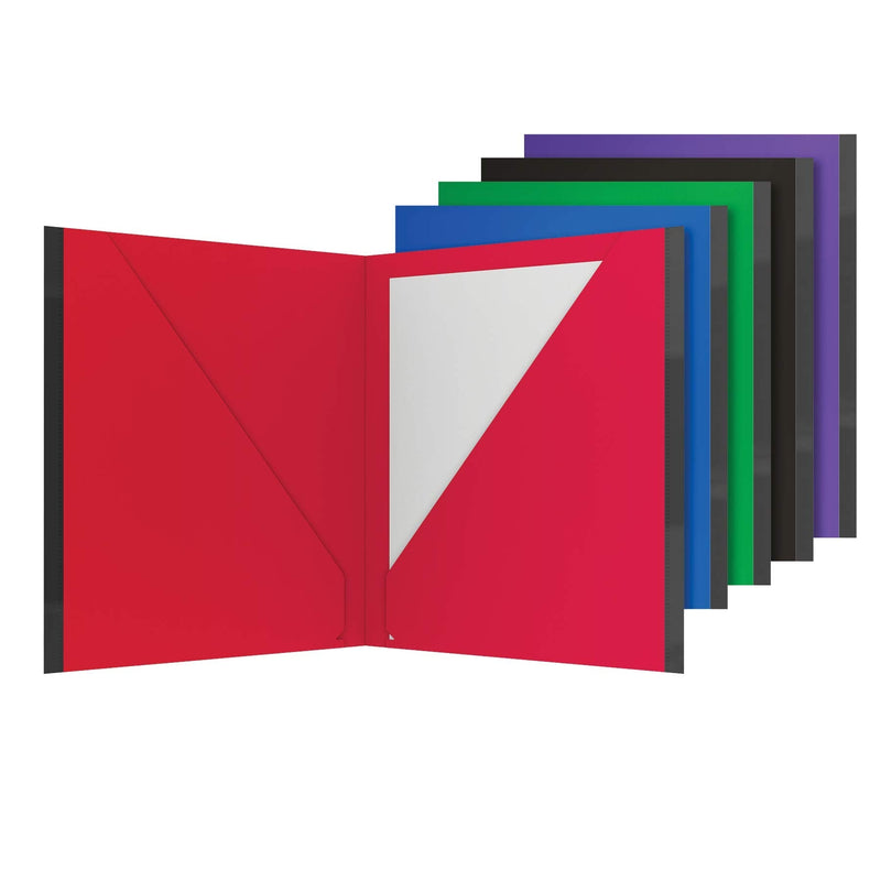 [Australia - AusPower] - Oxford Two Pocket Folders, Plastic Folders with Reinforced Edges, Letter Size, Red, Blue, Green, Black, Purple, 5 Per Pack (89114) 