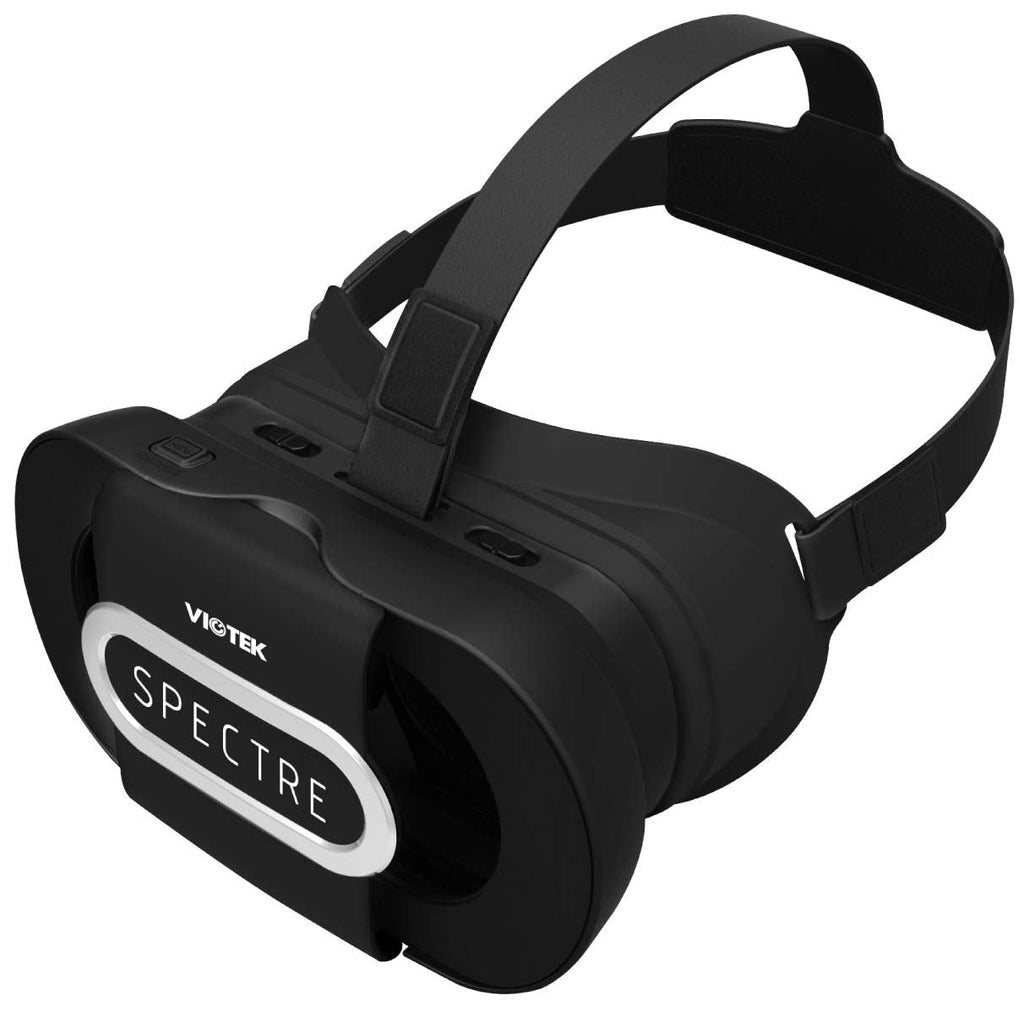 [Australia - AusPower] - VIOTEK Spectre VR Headset for Smartphones (4.5 to 6 Inches) | Foldable, Lightweight & Comfortable for eLearning, Virtual Tours, at-Home Students | Adjustable IPD & Single Capacitive Button (Black) Black 