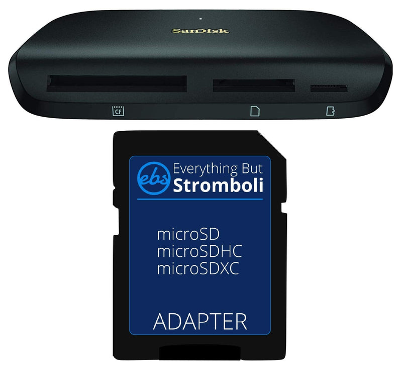 [Australia - AusPower] - SanDisk ImageMate PRO USB-C Multi-Card Reader/Writer for SDHC, SDXC, MicroSD, CF Cards - UHS-I, UHS-II, 3.0 Compatible (SDDR-A631-GNGNN) Bundle with (1) Everything But Stromboli MicroSD to SD Adapter 