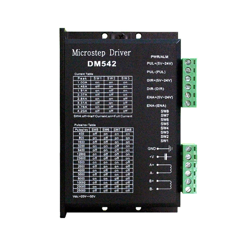 [Australia - AusPower] - EASON CNC Stepper Motor Driver DM542 DC20-50V 2-Phase 128 Subdivision for Nema 17, 23, 42 Series Stepper Motor CNC Controller single Axis Hybrid MicroStepping 