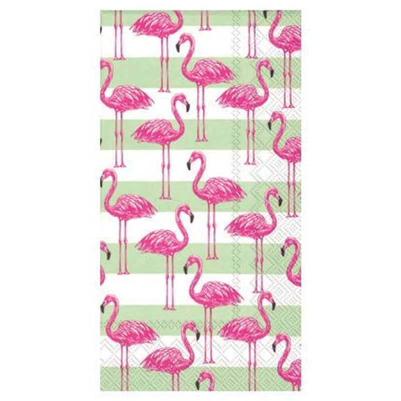 [Australia - AusPower] - Flamingo Guest Towels, Decorative Paper Napkin 3-ply, 32-count - For Dinners, Birthdays, Weddings, Parties, Bar Serviettes and Special Occasions - Flamingo Stripe 