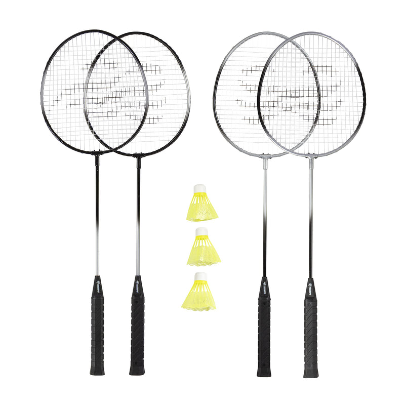 [Australia - AusPower] - Triumph Sports 4-Player Badminton Set with 4 Rackets, 3 Shuttlecocks and 1 Carry Case, Black (35-7119-2) 