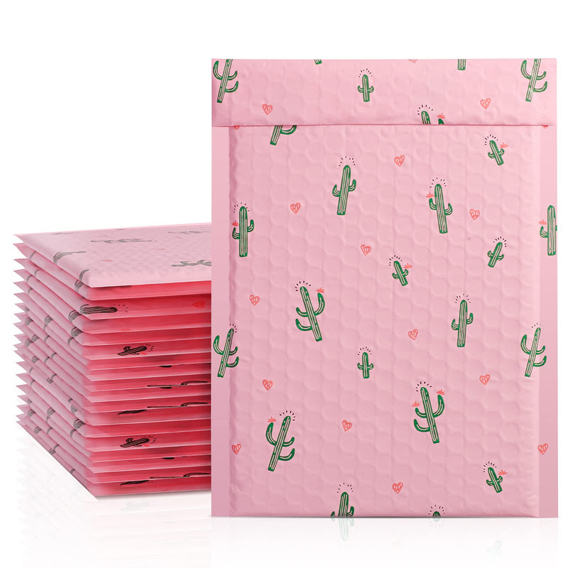 [Australia - AusPower] - Metronic 6 x 10 Inch 25 Pack Bubble Mailers, Cactus Print Poly Bubble Mailer Cute Small Mailer,Bubble Envelopes,Padded Mailers for Shipping Jewelry,Lips,Cosmetic,DVD,Waterproof, Self-Seal Adhesive 6x10" 
