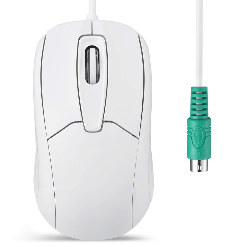 [Australia - AusPower] - Perixx PERIMICE-209 P, Wired PS2 Optical Mouse with Scroll Wheel and 1000 DPI, White (11832) Ergo-White 