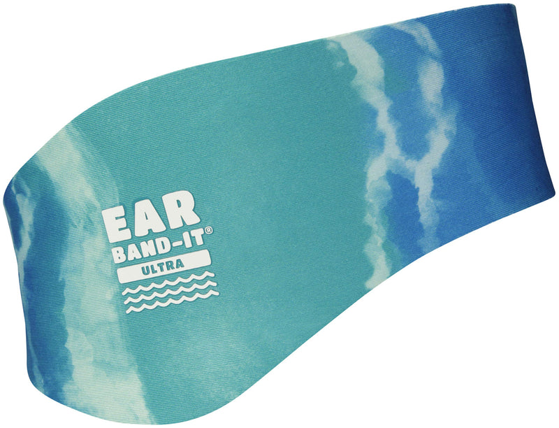 [Australia - AusPower] - EAR BAND-IT Ultra Tie Dye Swimming Headband – ONLY Swim Ear Band Invented by ENT Doctor – Block Water Secure Earplugs – Kid & Adult Sizes – Recommended Water Protection for Bath, Shower, Pool, Beach Large (ages 9yrs to adult) Blue Tie Dye 