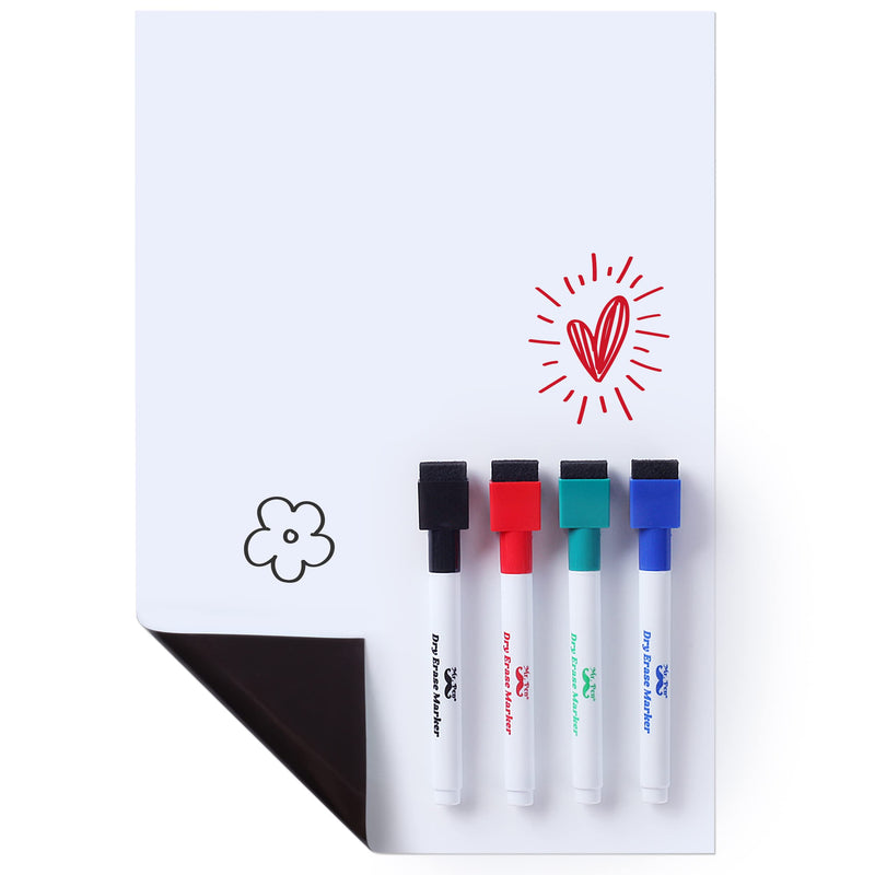 [Australia - AusPower] - Mr. Pen- Magnetic Dry Erase Whiteboard, 12" x 8.3", Magnetic Dry Erase Board Sheet with 4 Dry Erase Markers, Magnetic Whiteboard for Fridge, Fridge Whiteboard, Dry Erase Board Magnetic 