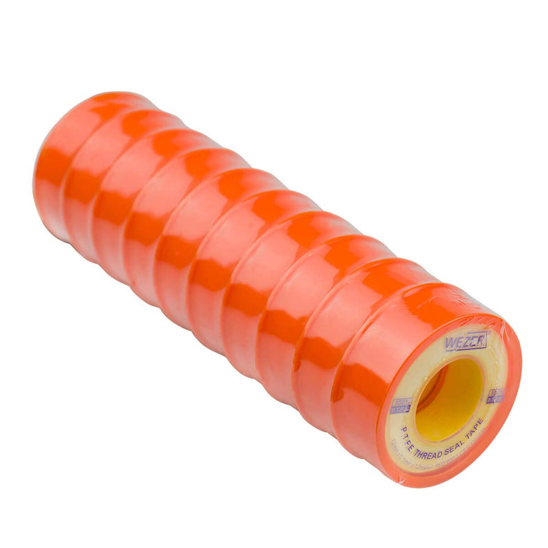 [Australia - AusPower] - WEZER Yellow Teflon Tape PTFE Thread Tape Gas Line Pipe Tape Roll, 1/2" Wide, Fuel Thread Tape Temperature Range - 450°F to 550°F, Yellow. (472.4 Inches-10 Pack) 472.4 Inches-10 Pack 