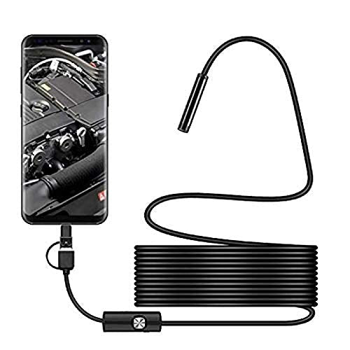 [Australia - AusPower] - USB Snake Inspection Camera, 2.0 MP IP67 Waterproof USB C Borescope, Type-C Scope Camera with 6 Adjustable LED Lights for Android, PC 