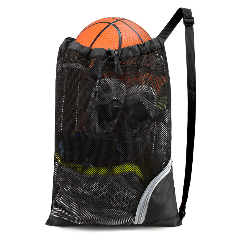 [Australia - AusPower] - BeeGreen Swim Bag Mesh Swimming Bag Foldable for Swimmer Pool Net Bag for Gear Beach Gym Black 