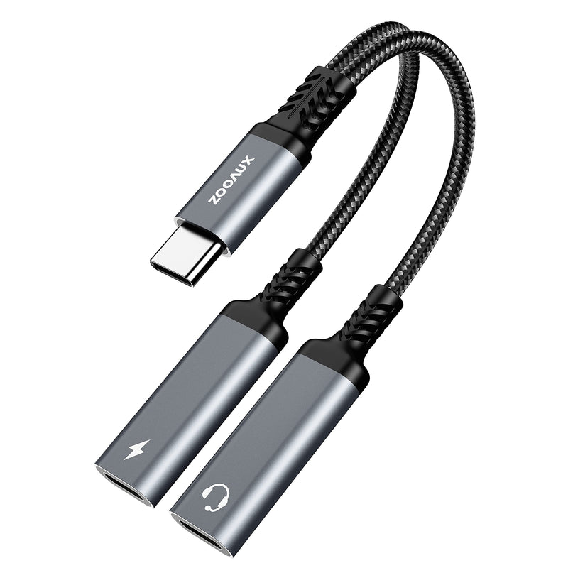 [Australia - AusPower] - USB C Splitter, ZOOAUX Dual USB C Headphone and Charger Adapter,2-in-1 Type C Audio Dongle Cable with PD 60W Fast Charging Support Call Music for Pixel 4 3 XL,Galaxy S22 S21 S20+ S20 Note 20 10,Xperia 