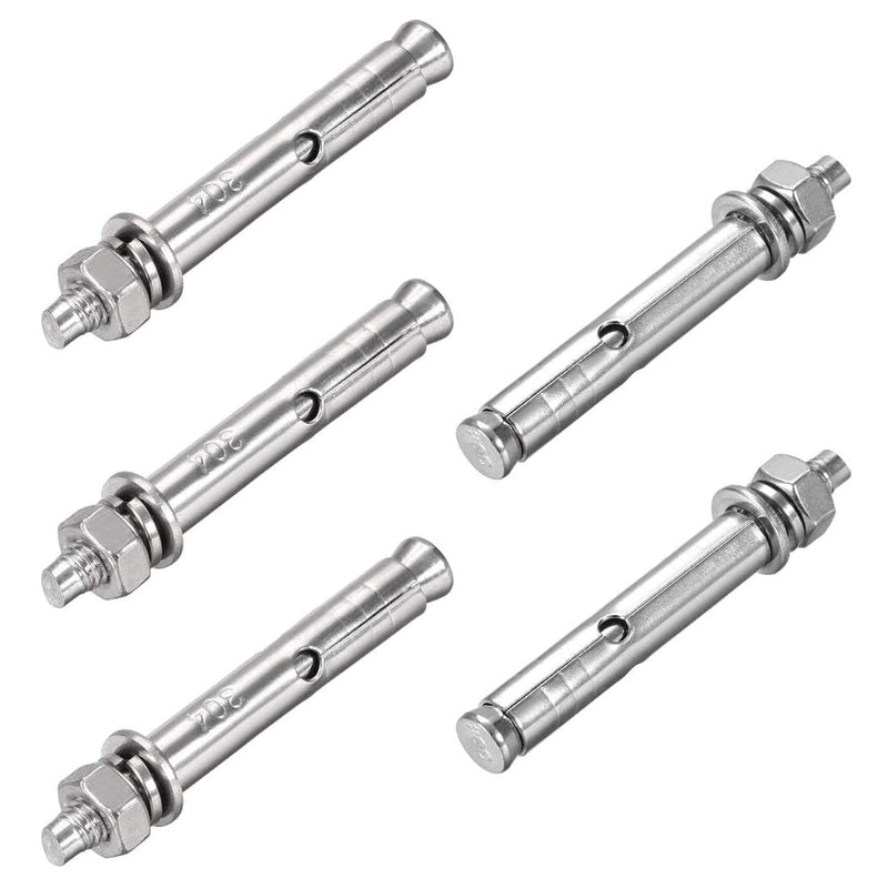 [Australia - AusPower] - 5 Pcs M6 x 70mm 304 Stainless Steel Expansion Bolt External Hex Expansion Screw Bolt Sleeve Anchor，Pool-Safety-Cover Expansion Bolts，for Concrete M6x70mm 