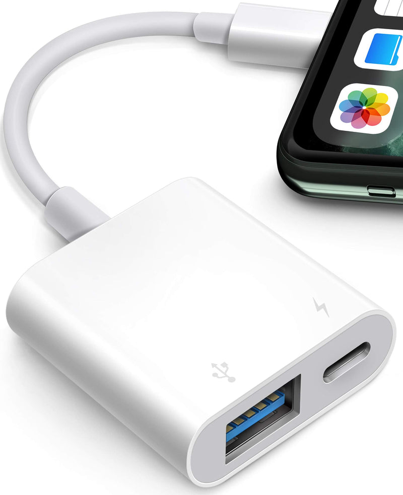 [Australia - AusPower] - USB Adapter for iPhone/iPad,Fubiaofei LᎥghtnᎥng to USB Female OTG Adpater,USB3 to iPad Adapter with Charging Port,Supports FlashDrives,MIDI,SD Card Reader and Mouse,Plug&Play 
