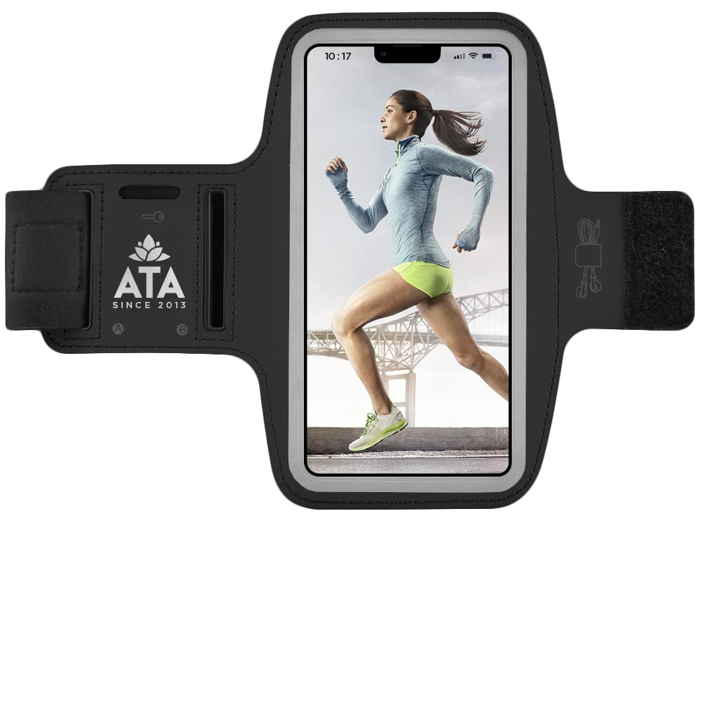 [Australia - AusPower] - Running Armband for iPhone 12 Pro Max / 11 Pro Max, Non-Slip Sweatproof Sports Phone Holder with Key/Headphone Slots for iPhones up to 6.7” 