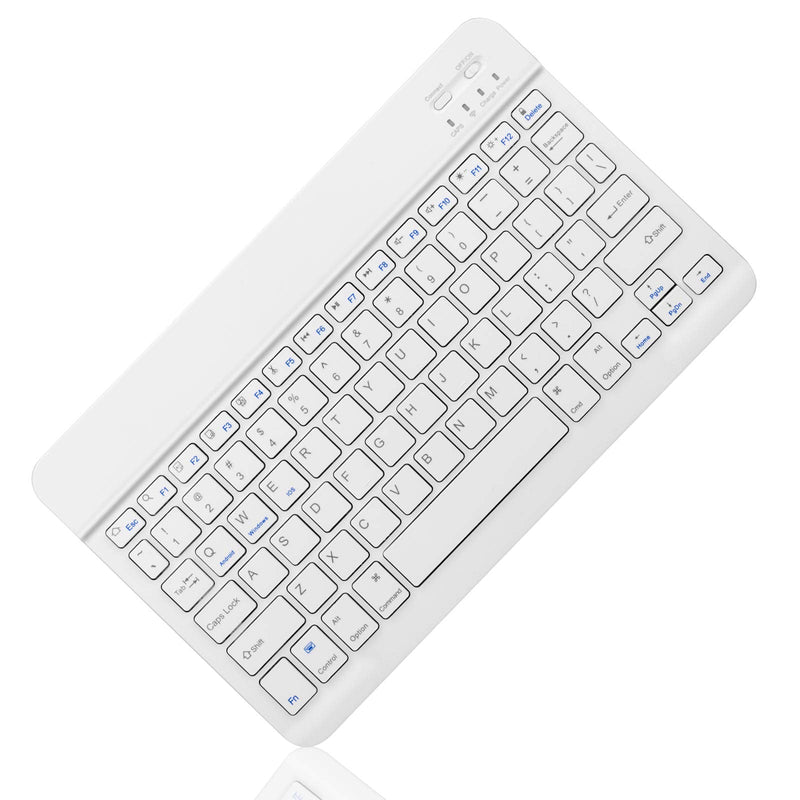 [Australia - AusPower] - Ultra Slim Bluetooth Keyboard Compatible with Amazon Fire 10/iPad 10.2"/iPad Air/iPad Pro,iPhone and Other Devices Including iOS/Android/Windows,White White 
