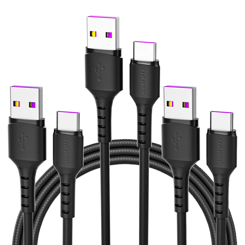 [Australia - AusPower] - USB Type C Cable 6FT 3A Fast Charging Cable (3Pack 6FT) USB A to USB C Cord Compatible with Samsung Galaxy S10 S9 S8 S9+ S10+ Google Pixel and Other USB C Devices 3pack 6ft 