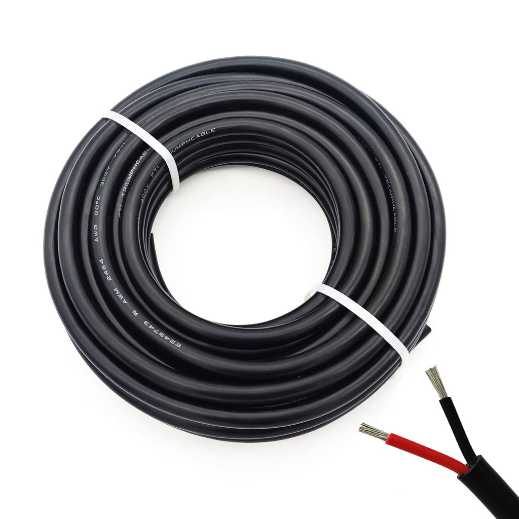 [Australia - AusPower] - 16AWG UL2464 Power Cable LED Red & Black 2 Conductors 25ft 16AWG-2C 