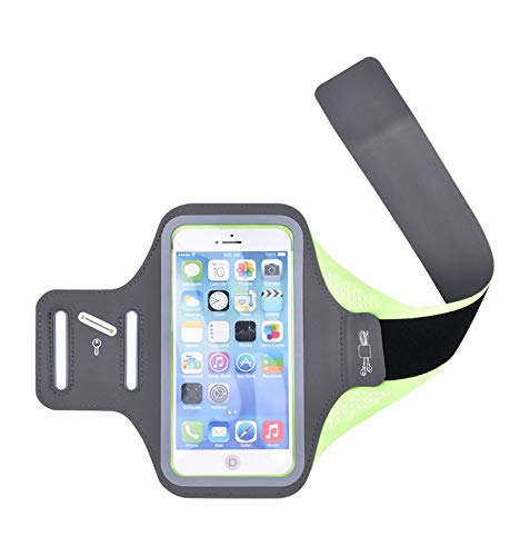[Australia - AusPower] - Waterproof Running Armband for Cell Phone, Cell Phone Sports Armbands with Adjustable Band for Women, Men, Runners, Jogging, Walking, Exercise & Gym Workout. Fluorescent Green. 