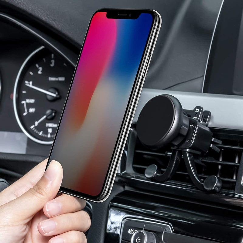[Australia - AusPower] - Magnetic Phone Car Mount with 6 Powerful Rare-Earth Magnets, Durable Aluminium Alloy Structure, Super Sticky Suction Cup, Cell Phone Holder for Car Dashboard Windshield for All Phone 