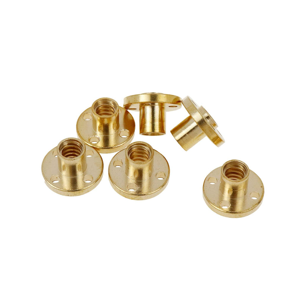 [Australia - AusPower] - Geesatis 6 Pcs Brass T8 Screw Trapezoidal Nut Linear Screw for Lead 2mm Pitch 2mm T8 Lead Threaded Rod for 3D Printer Accessories 