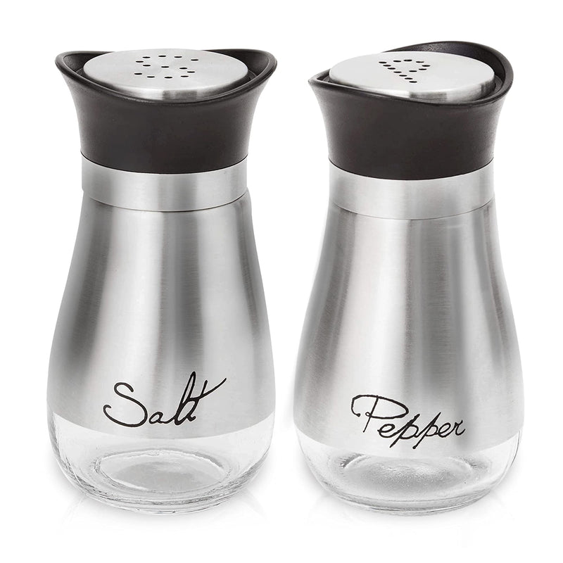 [Australia - AusPower] - Salt and Pepper Shakers, Stainless Steel and Glass Bottle, Set of 2 black-2 