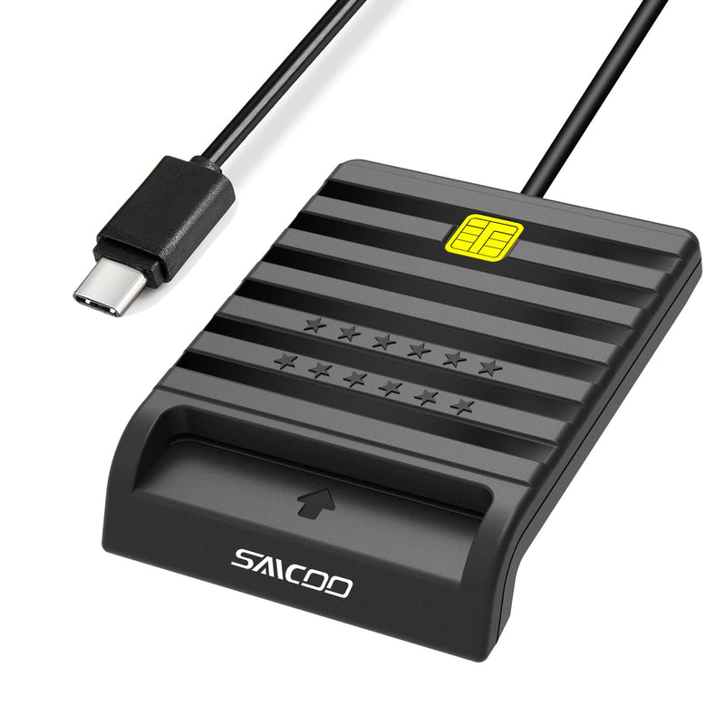 [Australia - AusPower] - Type-C Saicoo CAC Reader, Smart Card Reader Military, DOD Military USB Common Access CAC Smart Card Reader - Compatible with Mac OS, Win,Linux V7 (USB-C) type C 
