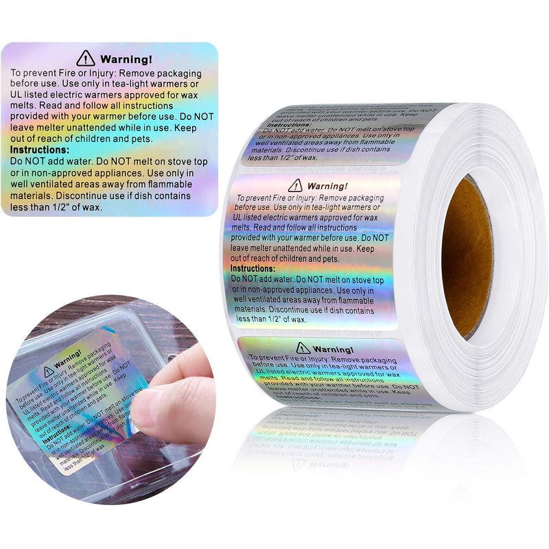 [Australia - AusPower] - 600 Pieces Wax Melt Warning Labels Candle Warning Stickers Candle Warning Labels for Wax Melt Molds, 1.8 x 1.5 Inches (Rainbow) Rainbow 