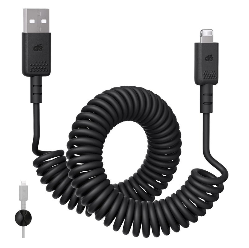 [Australia - AusPower] - Coiled Lightning Cable, dé USB to Lightning Cable 6ft [MFi Certified & CarPlay Compatible], for iPhone 13/13 Pro Max/12/12 Pro/11 Pro/X/8/iPad 6ft (2ft coiled) 1 Pack 