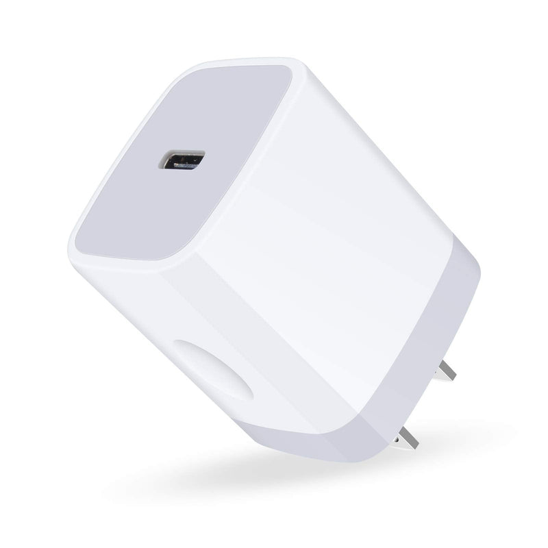 [Australia - AusPower] - USB C Wall Charger, Sicodo 1-Pack 18W Fast PD 3.0 Charger Power Delivery Type C Charging Block Box Brick for iPhone 12 Mini Pro Max 11 XS XR X 8 Plus, iPad Pro, AirPods, Pixel 3/4, Samsung Galaxy S10 1Pack-White 