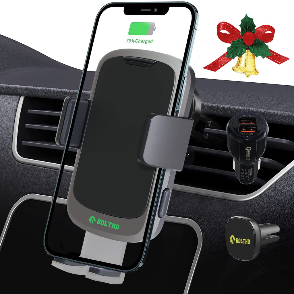 [Australia - AusPower] - Wireless Car Charger, BOLTHO Qi 10W Fast Charging Auto Clamping Car Charger Phone Mount Windshield Dashboard Air Vent Phone Holder for iPhone 11 Pro Max Xs, Samsung Galaxy S20, S10+ S9+ Note 9, etc 