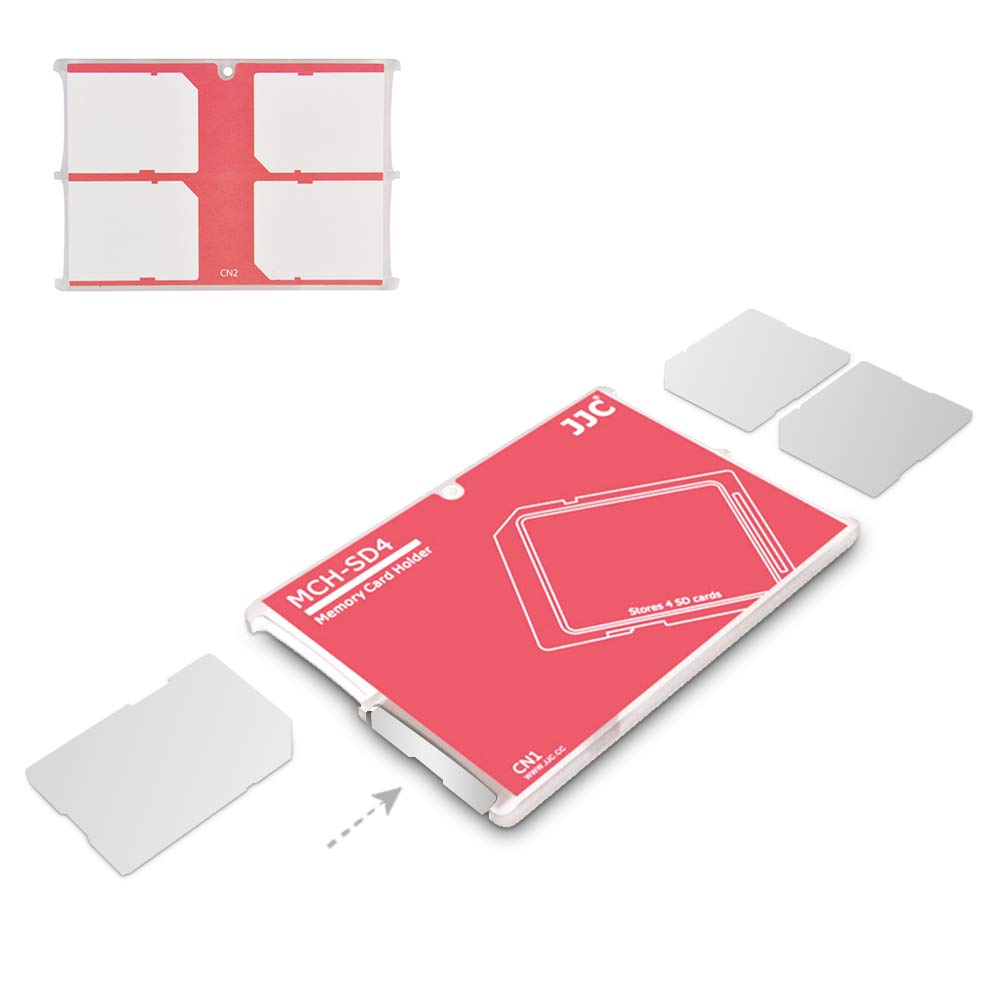 [Australia - AusPower] - 4 Slots SD Card Holder Case,Slim Credit Card Size Memory Card Storage for SD SDHC SDXC Cards 4 SD Card Slots 