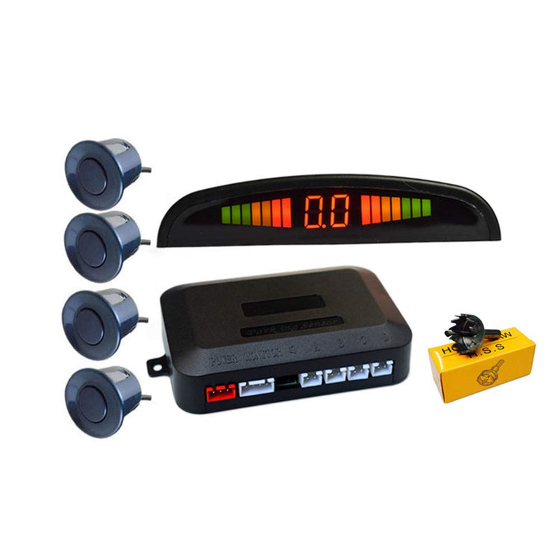 [Australia - AusPower] - 4 Probe Backup Parking Radar System Black Crescent Buzz Reversing Radar 4 Black Color Parking Sensors Distance Detection & Sound Alert for Car Auto Vehicle Truck RV Camper Van 