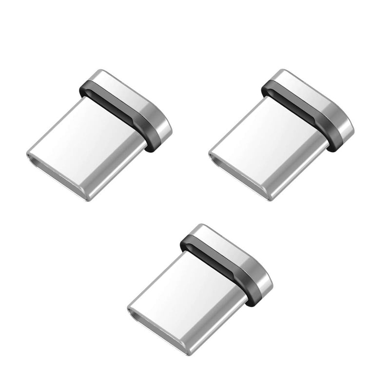[Australia - AusPower] - CinchForce Flat Magnetic USB Cable Adapter Connector Tips Heads (3-Pack Type-C Connection) TypeC 