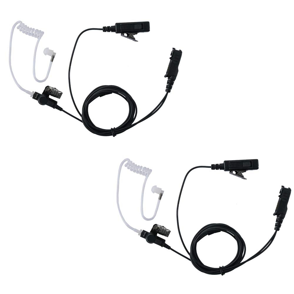 [Australia - AusPower] - Klykon 2 Wire Surveillance Security Acoustic Tube Eeapiece Headset with PTT Mic for Motorola XPR3300e XPR3500 XPR3500e XPR3000 XPR3300 Walkie Talkie 2 Way Radio(2 Pack) 