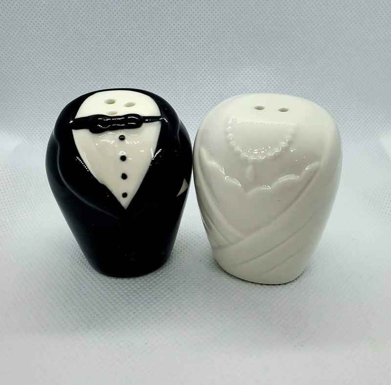 [Australia - AusPower] - Generic, Bride and Groom Ceramic Salt & Pepper Shakers Wedding Favor Gift 
