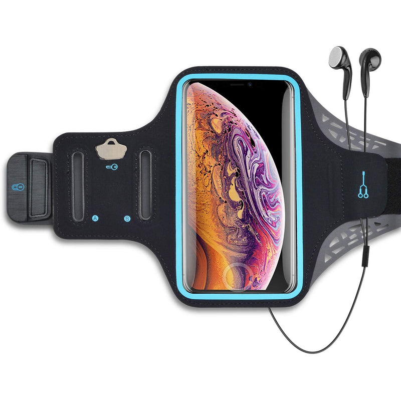 [Australia - AusPower] - Takfox Cell Phone Armband for Samsung Galaxy S20 Ultra S21 Plus S10 Note 20 10 A12 A01 A11 A21 A51 A71, iPhone 12 Pro Max, Stylo 6 K51 Sports Running Workout Phone Holder Pouch Card Slots Case,Black Black 