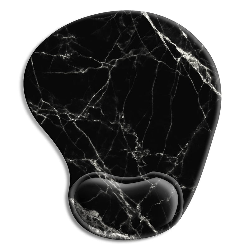 [Australia - AusPower] - Ergonomic Mouse Pad with Wrist Support Gel, iDonzon Cute Wrist Pad with Non-Slip Rubber Base, Easy Typing & Pain Relief, Black White Marble 