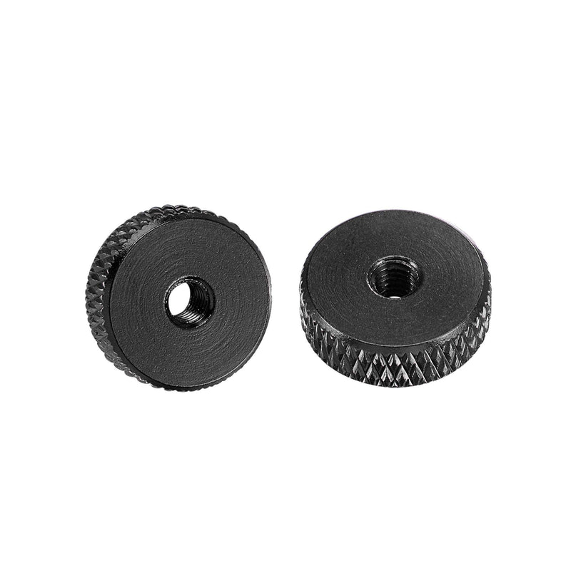 [Australia - AusPower] - uxcell Flat Knurled Nut - M3 x 12mm x 4mm Thumb Nuts Lock Adjusting Nuts Aluminum Alloy Black 10Pcs 