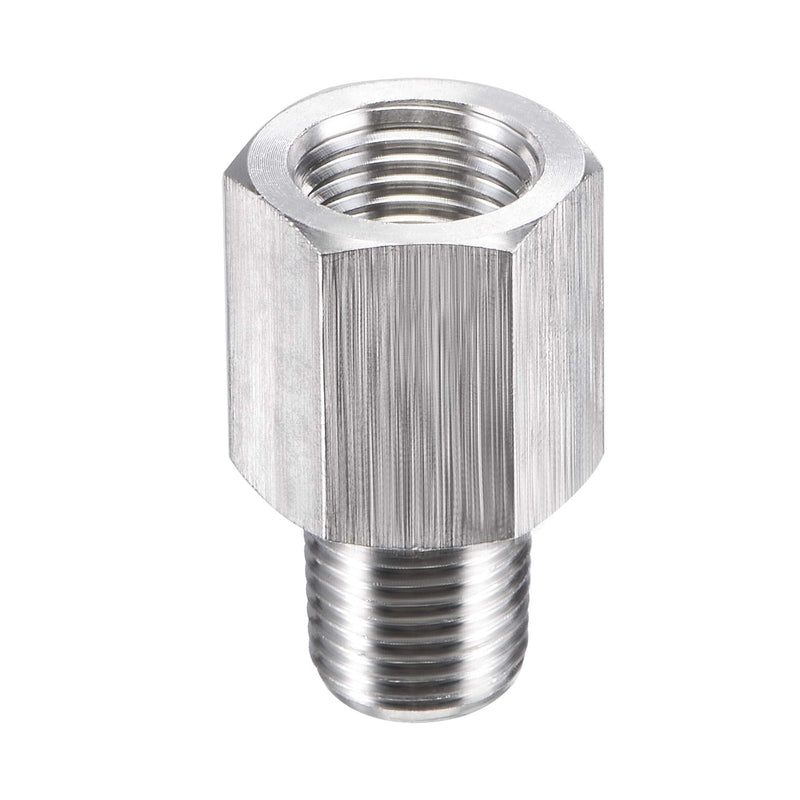 [Australia - AusPower] - uxcell Pipe Fitting Reducer Adapter 1/8" NPT Male x 1/8" NPT Female for Water Oil Air Pressure Gauge Engine Temp Sensor, Stainless Steel, Pack of 1 1/8" NPT x 1/8" NPT 