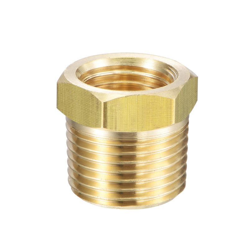 [Australia - AusPower] - uxcell Brass Pipe Fitting Reducer Adapter 3/8" BSPT Male x 1/4" NPT Female for Water Oil Air Pressure Gauge Engine Temp Sensor, Pack of 1 