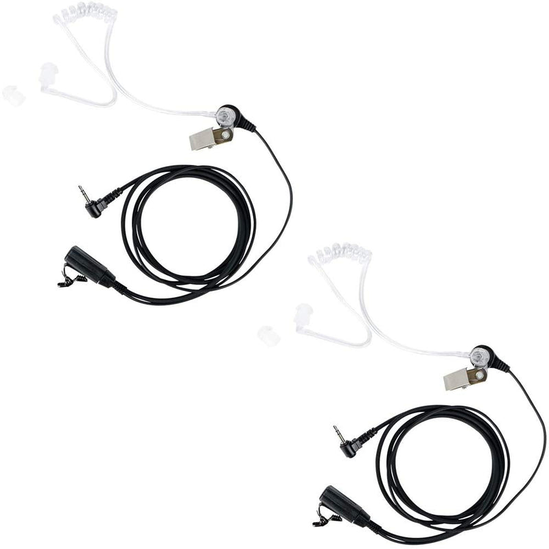 [Australia - AusPower] - Caroo Walkie Talkie 2.5mm Earpiece,2 Pack 1 Pin Covert Acoustic Tube Earpieces Headset with PTT Mic for Motorola Talkabout MH230R MR350R T200 T200TP T260 T260TP T600 MT350R Two Way Radio 